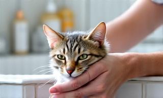 Bain spécialisé chat avec shampoing naturel